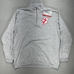 Triblend Sweats League 1/4 Zip Sweatshirt Mens XL Gray Cardinal Athleisure Sport